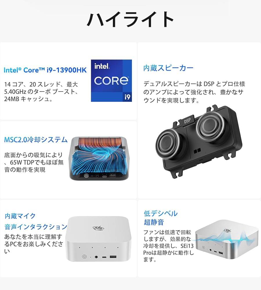 Amazon.co.jp: Beelink SEi 13 Pro ミニ PC、Intel Core i9 13900HK